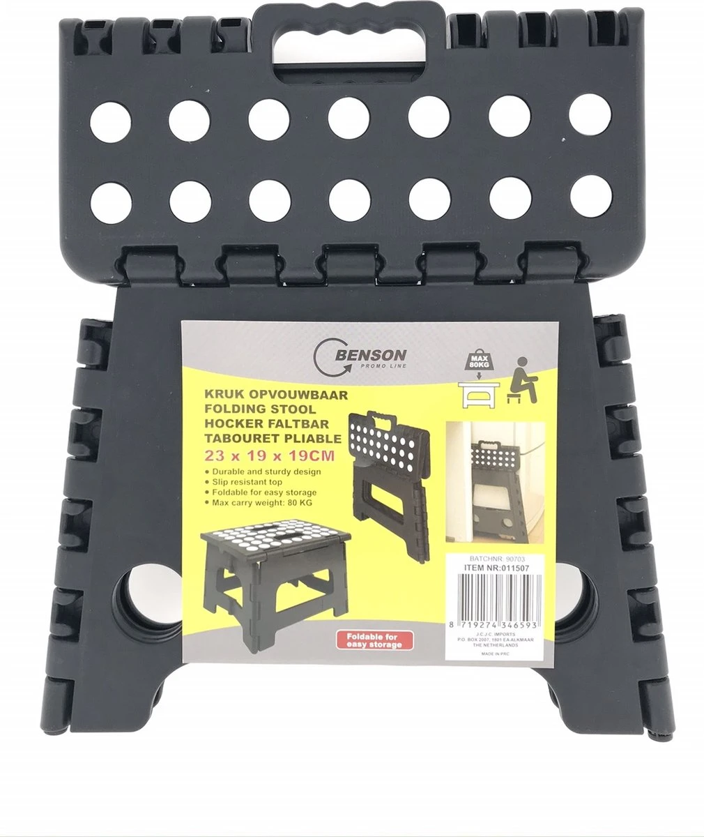 Opvouwbare Kruk - Keukentrap - Zwart 7 Opvouwbare Kruk - Keukentrap - Zwart - Afbeelding 7