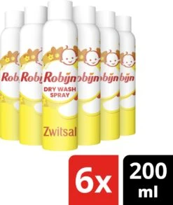 Robijn Zwitsal Dry Wash Spray - 6 X 200 Ml - Voordeelverpakking -Schoonmaakmiddelen Korting 1013x1200