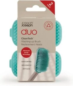 Duo Reserve Borstelkop Voor Afwasborstel, Set Van 2 Stuks, Licht Blauw - Joseph Joseph -Schoonmaakmiddelen Korting 1015x1200