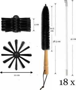 Schoorsteenveegset - 8 Meter - 2 Borstelkoppen - Professioneel - Schoorsteen Borstel - Veegkit - Haardset Voor Houtkachel - Flexibel - Schoorsteenveger - Pelletkachel Accessoires - Schoorsteen Reiniger - Geschikt Voor Boormachines -Schoonmaakmiddelen Korting 1016x1200
