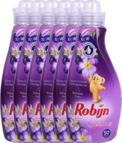 Robijn Creations Wasverzachter VOORDEELVERPAKKING 6X 1,25L. 300 Wasbeurten "Paarse Orchidee & Bosbessen" -Schoonmaakmiddelen Korting 1027x1200