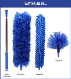 Telescopische Plumeau – Uitschuifbaar – Microvezel – Set Van 3 Opzetstukken – Stoffer – Ragebol -Schoonmaakmiddelen Korting 1084x1200 2