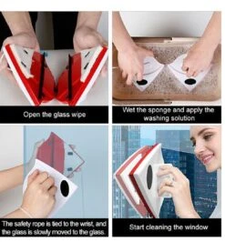 Merkloos Magnetische Raamwisser - Ruitenreiniger - Dubbel Glas - Rood - 5-24 Mm Glas -Schoonmaakmiddelen Korting 1113x1200 4