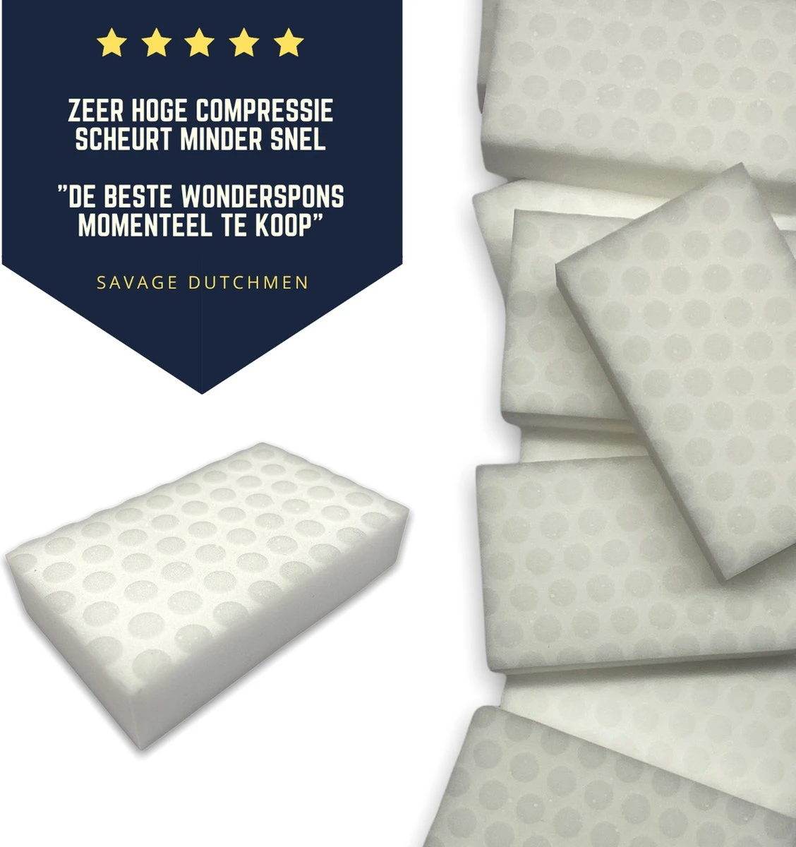 10x Wonderspons | Powerspons | Extra Sterk | Melamine Spons 4 10x Wonderspons | Powerspons | Extra Sterk | Melamine Spons - Afbeelding 4