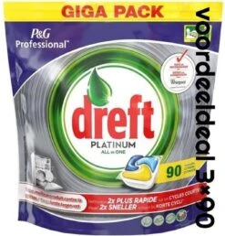 Dreft Platinum - All In One Lemon Voordeeldeal 270 Vaatwastabletten / Jaardoos / Megadeal / Voordeeldoos -Schoonmaakmiddelen Korting 1147x1200 2