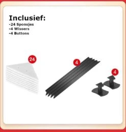 Merkloos Magnetische Raamwisser - Ruitenreiniger - Inclusief 24 Sponsjes + 4 Wissers + 4 Buttons -Schoonmaakmiddelen Korting 1153x1200 2