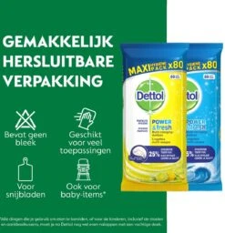Dettol - 320 Schoonmaakdoekjes Power & Fresh - Citrus 2x80 - Oceanfris 2x80 17 Dettol - 320 Schoonmaakdoekjes Power & Fresh - Citrus 2x80 - Oceanfris 2x80 -Schoonmaakmiddelen Korting 1160x1200 5