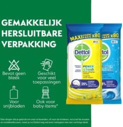 Dettol - 320 Schoonmaakdoekjes Power & Fresh - Citrus 2x80 - Oceanfris 2x80 19 Dettol - 320 Schoonmaakdoekjes Power & Fresh - Citrus 2x80 - Oceanfris 2x80 -Schoonmaakmiddelen Korting 1161x1200 1