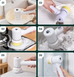 Apeiron Elektrische Schoonmaakborstel - Poetsmachine - Poliermachine - Schrobborstel - Handborstel - Werkborstel - Schrobber - Boorborstel - Wasborstel - Schoonmaakmiddelen - Reinigingsborstel - 3 Opzetstukken -Schoonmaakmiddelen Korting 1164x1200 3