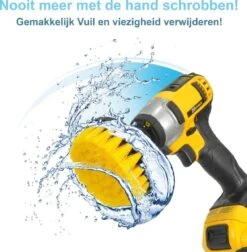 Kibani 9 Delige Borstelset Voor Boormachine - Wit, Rood, Geel - Voor Wielen, Tapijt, Bekleding, Beton En Steen | Schrobborstel – Boorborstel – Schuurborstel - Borstel Boormachine – Schoonmaakborstel – Reinigingsborstel – Tapijtreiniger - Borstelset -Schoonmaakmiddelen Korting 1178x1200 9