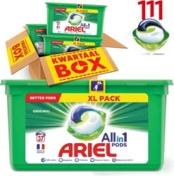 Ariel All In 1 Pods Regular Wasmiddel - Voordeelverpakking 3 X 37 Wasbeurten - Wasmiddel Pods -Schoonmaakmiddelen Korting 1179x1200