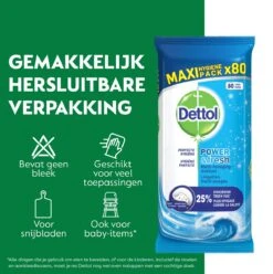 Dettol - Power & Fresh - Schoonmaakdoekjes - Oceaanfris - 4 X 80 Doekjes -Schoonmaakmiddelen Korting 1196x1200 7