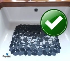 Merkloos Papillon - Gootsteenmat - 40x30 Cm - Kiezels Zwart -Schoonmaakmiddelen Korting 1200x1039