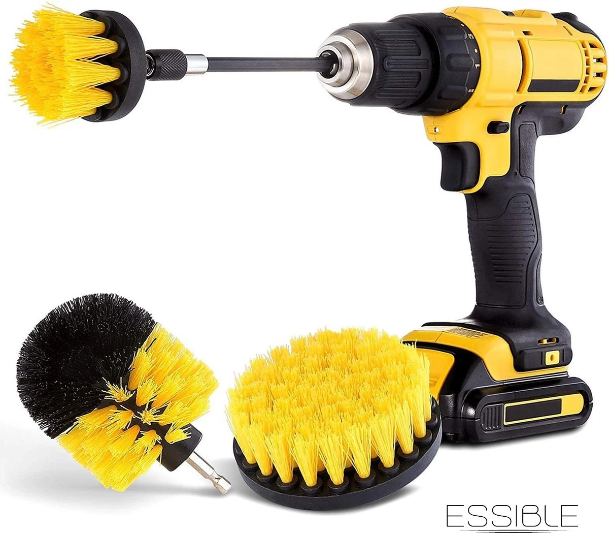 ESSIBLE Schrobborstel - Polypropyleen - Borstel Boormachine - Schrobborstel - Schuurborstel - Automatische Reiniging - 3 Delige Borstelset Voor Boormachine 1 ESSIBLE Schrobborstel - Polypropyleen - Borstel Boormachine - Schrobborstel - Schuurborstel - Automatische Reiniging - 3 Delige Borstelset Voor Boormachine