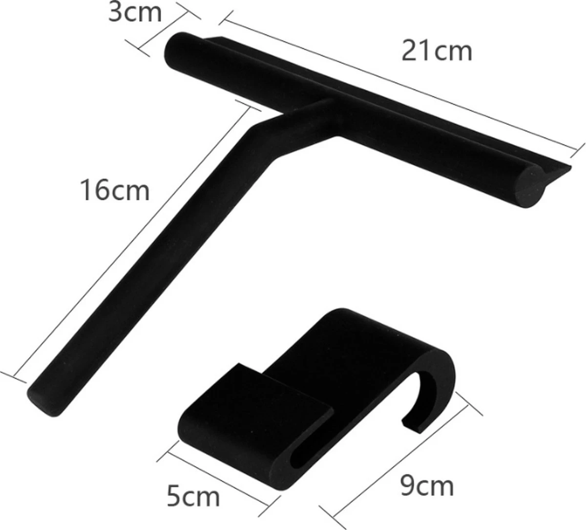 ATV PERFECTUM Douchewisser Zwart Met Ophangsysteem - Raamwisser- Trekker Douche - Silicone - 21cm X 16cm - Badkamer Accessoires - Douchewisser 3 ATV PERFECTUM Douchewisser Zwart Met Ophangsysteem - Raamwisser- Trekker Douche - Silicone - 21cm X 16cm - Badkamer Accessoires - Douchewisser - Afbeelding 3