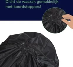 Wonair - Grote Waszak - Laundry Bag - Wash Me - 60x90cm - Zwart - Met Trekkoord -Schoonmaakmiddelen Korting 1200x1097 2