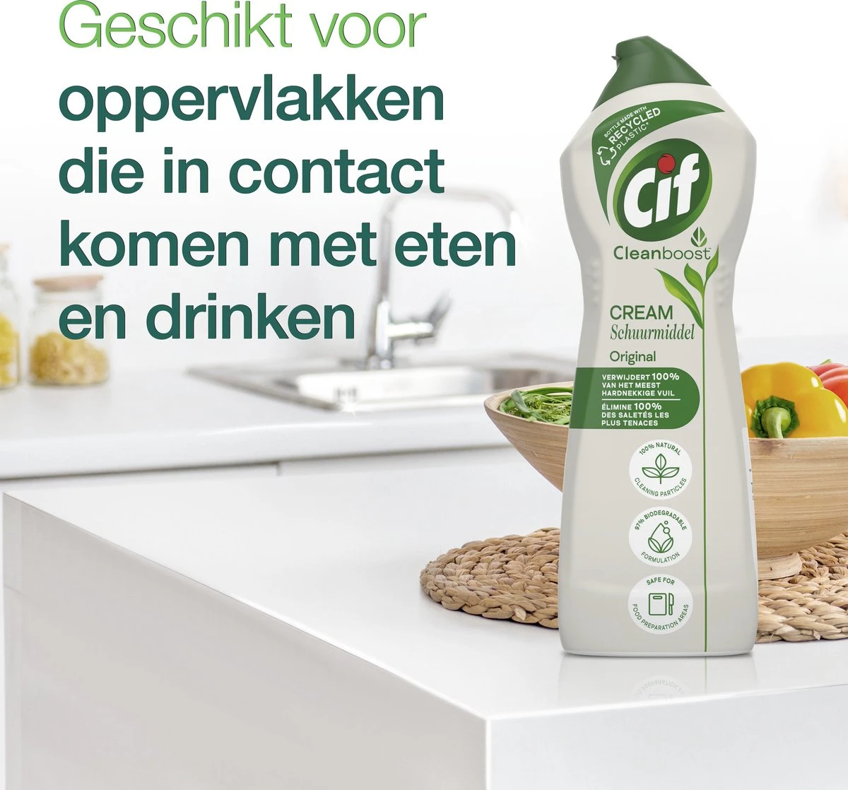 Cif CleanBoost Cream Original Schuurmiddel - 8 X 750 Ml - Voordeelverpakking 8 Cif CleanBoost Cream Original Schuurmiddel - 8 X 750 Ml - Voordeelverpakking - Afbeelding 8