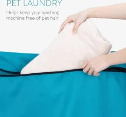 Navaris Waszak Voor Huisdieren Wasgoed - Wasnet Met Rits - Vangt Dierenharen Op Van Dekens, Handdoeken Of Beddengoed - 79 X 70,5 Cm - Blauw -Schoonmaakmiddelen Korting 1200x1119 1