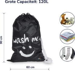 Wonair - Waszak Groot - 60x90cm - Zwart - Met Trekkoord En Draagband 15 Wonair - Waszak Groot - 60x90cm - Zwart - Met Trekkoord En Draagband -Schoonmaakmiddelen Korting 1200x1147 1