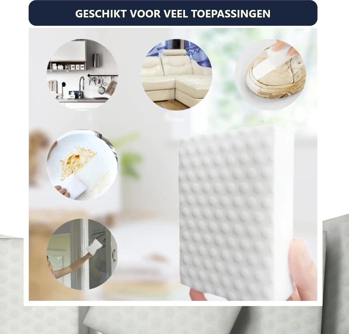 10x Wonderspons | Powerspons | Extra Sterk | Melamine Spons 3 10x Wonderspons | Powerspons | Extra Sterk | Melamine Spons - Afbeelding 3