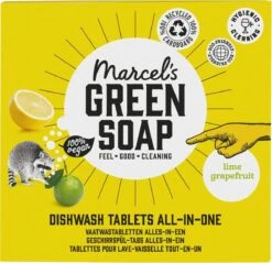 Marcel's Green Soap Vaatwastabletten Grapefruit & Limoen - 25 Stuks -Schoonmaakmiddelen Korting 1200x1162 2