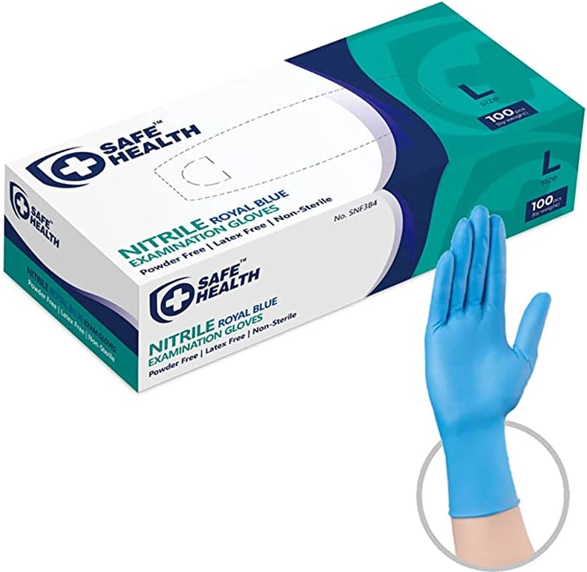 Safe Health Nitril Royal Blue Examination Gloves - 100 Stuks - Blauw - Poedervrij - Latex Vrij - Niet Steriel - Maat M 1 Safe Health Nitril Royal Blue Examination Gloves - 100 Stuks - Blauw - Poedervrij - Latex Vrij - Niet Steriel - Maat M