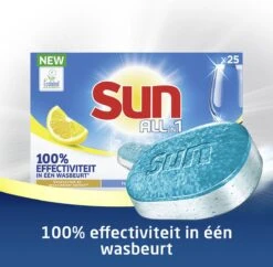 SUN® Sun All-In-1 Citroen Vaatwastabletten - 7 X 24 Tabletten - Voordeelverpakking -Schoonmaakmiddelen Korting 1200x1176 2