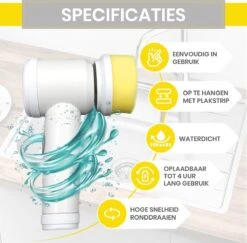 Lenga Elektrische Schoonmaakborstel - 5 In 1 Borstel - Oplaadbaar - Wasborstel - Schoonmaakmiddelen - Schrobborstels -Schoonmaakmiddelen Korting 1200x1179 4