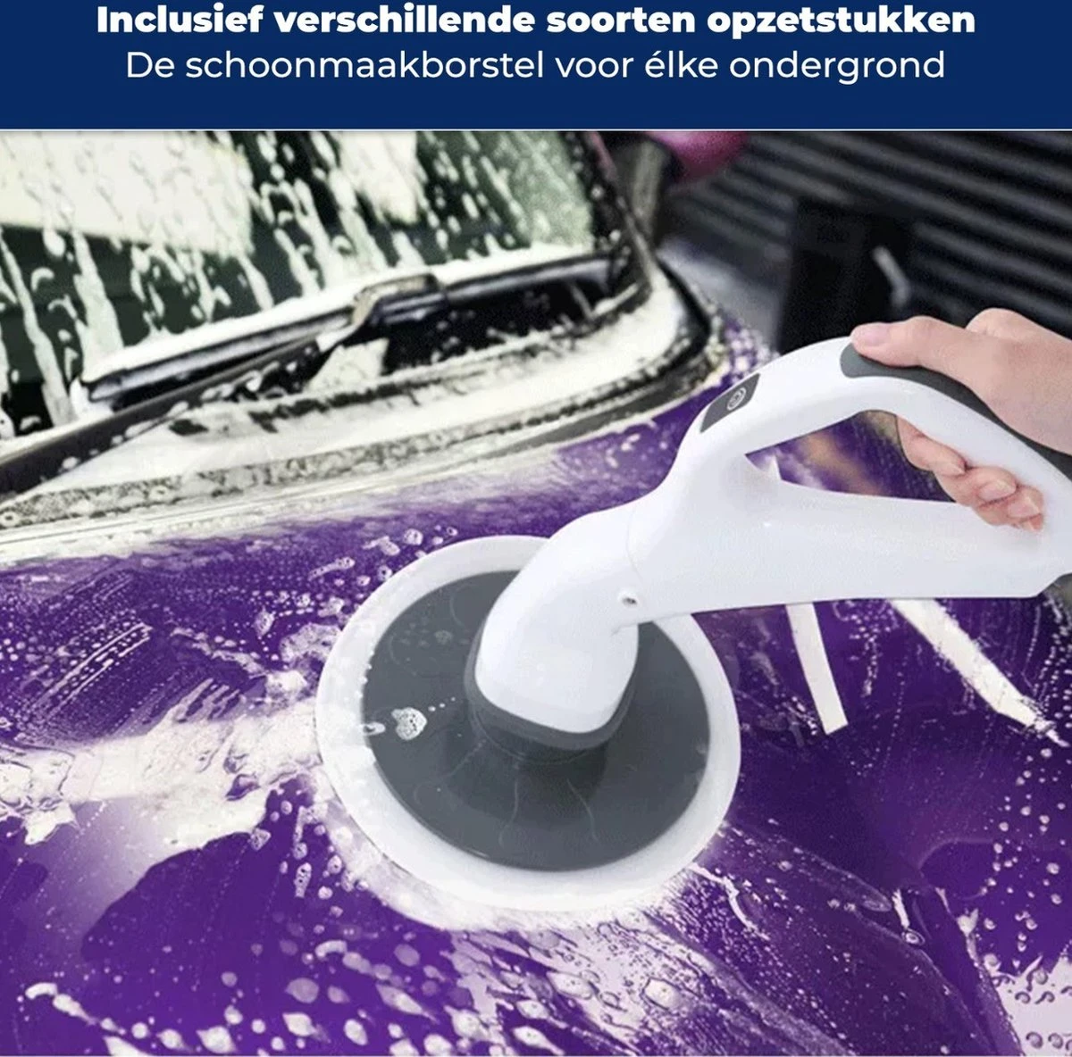 B-care Elektrische Schoonmaakborstel - 4 Opzetstukken - Wasborstel - Poetsmachine - Schrobborstel - Handborstel - Werkborstel - Schrobber - Boorborstel - Schoonmaakmiddelen - Reinigingsborstel 4 B-care Elektrische Schoonmaakborstel - 4 Opzetstukken - Wasborstel - Poetsmachine - Schrobborstel - Handborstel - Werkborstel - Schrobber - Boorborstel - Schoonmaakmiddelen - Reinigingsborstel - Afbeelding 4