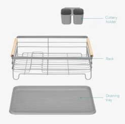 Navaris Afdruiprek Met Uitneembare Bestekhouder - Afwasrek Met Losse Lekbak - Vaatwasrek Met Plateau - Voor Bestek, Borden, Schalen En Pannen -Schoonmaakmiddelen Korting 1200x1189 6
