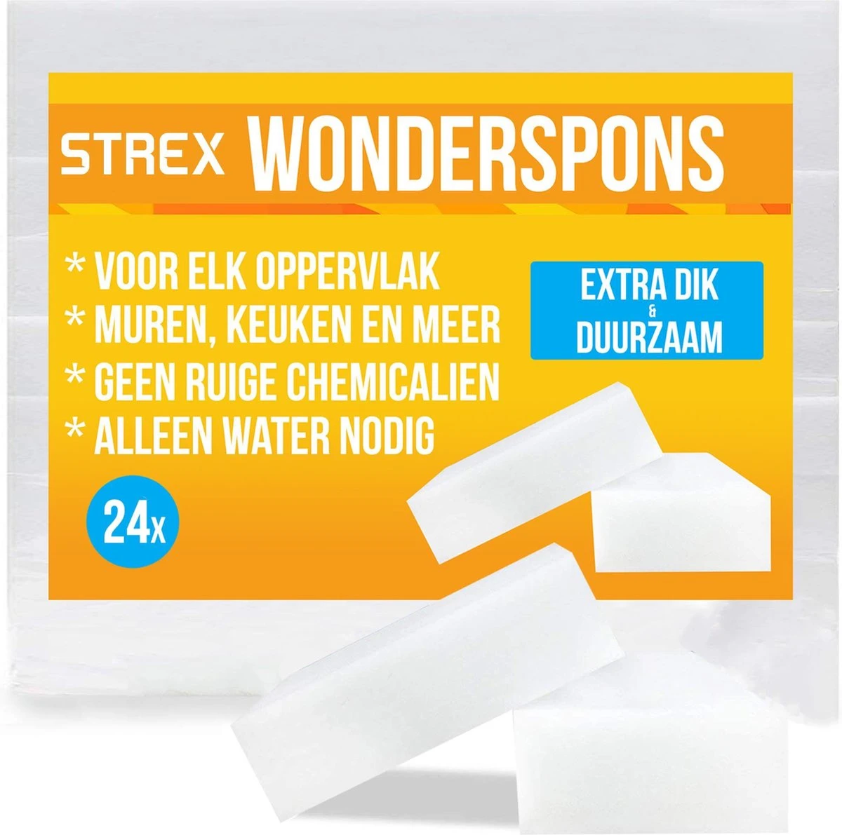 24x Wonderspons | Schoonmaakspons | Sponsjes | Magic Eraser | Wondersponzen | Alle Oppervlakken | Vlekken Verwijderen | Melamine Spons 1 24x Wonderspons | Schoonmaakspons | Sponsjes | Magic Eraser | Wondersponzen | Alle Oppervlakken | Vlekken Verwijderen | Melamine Spons