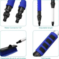 Navaris Telescopische Autowasborstel - Watergevoerde Wasborstel Voor Auto's En Ramen Met Uitschuifbare Lange Handgreep En Zachte Haren - Blauw -Schoonmaakmiddelen Korting 1200x1193 2