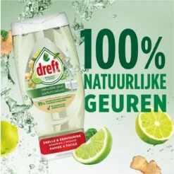 Dreft Natuurlijke Geur - Afwasmiddel - Bergamot & Gember - Ondersteboven Fles - Voordeelverpakking 8 X 370 Ml -Schoonmaakmiddelen Korting 1200x1197 22
