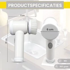 Lenga Elektrische Schoonmaakborstel - 5 In 1 Borstel - Oplaadbaar - Wasborstel - Schoonmaakmiddelen - Schrobborstels -Schoonmaakmiddelen Korting 1200x1197 27