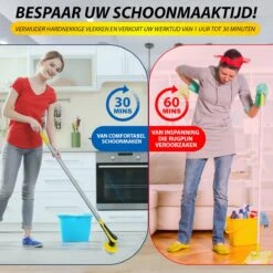 Trendosa Elektrische Schoonmaakborstel - Elektrische Schrobborstel - Poetsmachine - Handborstel - Scrubber- De Badkamer/Keuken/Auto- 10 Opzetstukken Geel -Schoonmaakmiddelen Korting 1200x1198 44