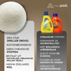 Merkloos Droger Ballen XL 6 Stuks Inclusief Lavendelolie – Zero Waste Dryer Balls - Duurzaam – Wasverzachter – Herbruikbare Drogerballen – Droogt De Was Sneller – Tiny Panda -Schoonmaakmiddelen Korting 1200x1199 13