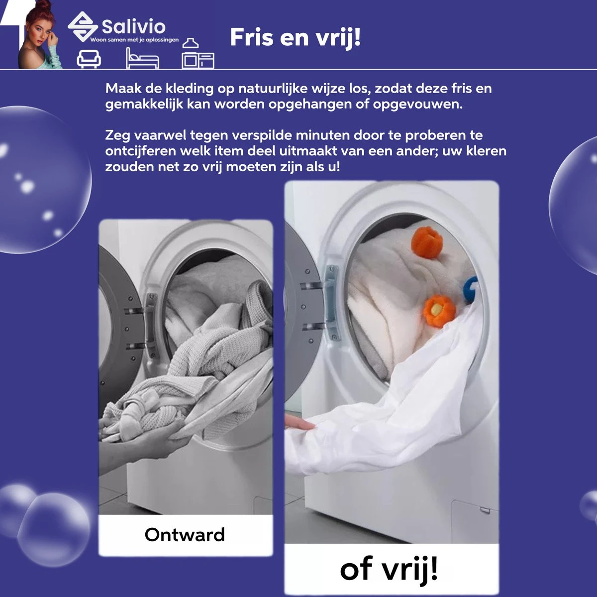 Salivio Laundryballs - 8x Wasbol Set - Huisdieren Haar Verwijderen - Wasbollen - Drogerballen - Energiebesparend - Wasverzachter - Milieuvriendelijk Wassen 3 Salivio Laundryballs - 8x Wasbol Set - Huisdieren Haar Verwijderen - Wasbollen - Drogerballen - Energiebesparend - Wasverzachter - Milieuvriendelijk Wassen - Afbeelding 3