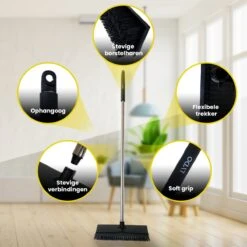 Schrobbezem Zwart Luiwagen Met Steel 120cm - Tuinbezem Straatbezem - Schoonmaak Schrobber Kunststof Harde Bezem - Schrobborstel En Schuurborstel -Schoonmaakmiddelen Korting 1200x1200 1017