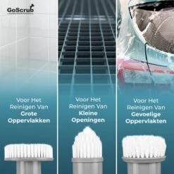 GoScrub® Elektrische Schoonmaakborstel – Elektrische Schrobber - Schrobborstel – Voor Badkamer Of Keuken – Schrobber Met Steel – Luiwagen – Polijstmachine - Poetsmachine Met 10 Opzetstukken -Schoonmaakmiddelen Korting 1200x1200 1025