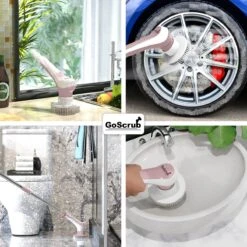 GoScrub® Elektrische Schoonmaakborstel – Elektrische Schrobber - Schrobborstel – Voor Badkamer Of Keuken – Schrobber Met Steel – Luiwagen – Polijstmachine - Roze -Schoonmaakmiddelen Korting 1200x1200 1034