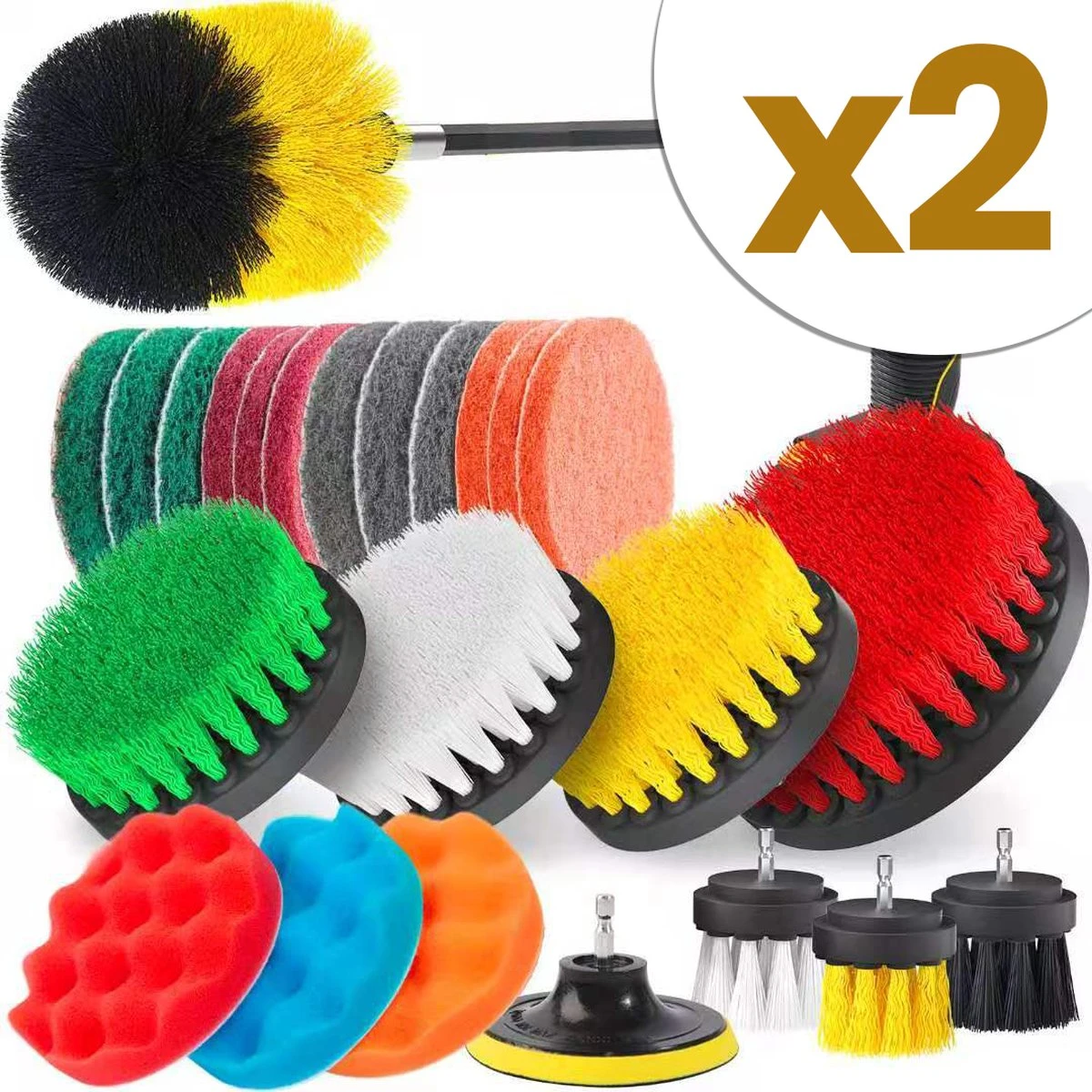 Borstelset Boormachine 25 Delig Per 2 - Schuursponsjes- Schrobborstel - Boorborstel - Schuurborstel - Borstel Boormachine - Schoonmaakborstel - Reinigingsborstel - Tapijtreiniger - Borstelset 1 Borstelset Boormachine 25 Delig Per 2 - Schuursponsjes- Schrobborstel - Boorborstel - Schuurborstel - Borstel Boormachine - Schoonmaakborstel - Reinigingsborstel - Tapijtreiniger - Borstelset