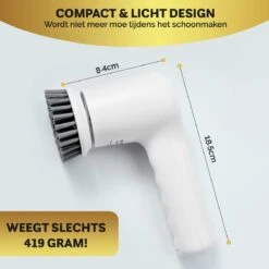 MostEssential Premium Elektrische Schoonmaakborstel 2023 Model – Elektrische Schrobber - Schrobborstel - Poetsmachine – Voor Badkamer Of Keuken - Inclusief 4 Borstelkoppen -Schoonmaakmiddelen Korting 1200x1200 1119