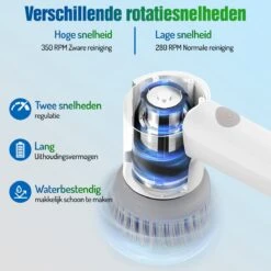 Elektrische Schoonmaakborstel - Schrobborstel - Handborstel - Schuurborstel - Schrobber - Badkamer - Toilet - Keuken -Schoonmaakmiddelen Korting 1200x1200 1135