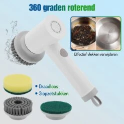 Elektrische Schoonmaakborstel - Schrobborstel - Handborstel - Schuurborstel - Schrobber - Badkamer - Toilet - Keuken -Schoonmaakmiddelen Korting 1200x1200 1136