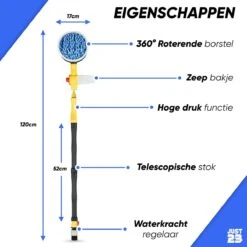 JUST23 Telescopische Autowasborstel – Schrobber Met Steel – Velgenborstel - Autowasset Met Zeep - Roterende Schoonmaakborstel - Multifunctionele Wasborstel -Schoonmaakmiddelen Korting 1200x1200 1143
