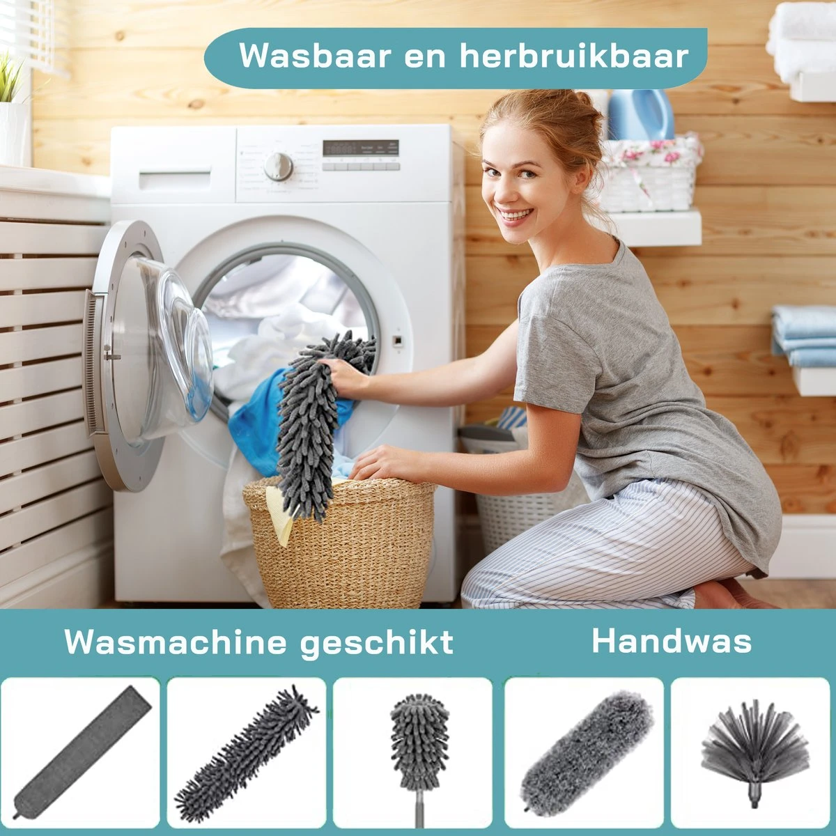 ForDig 7-Delige Plumeau Set - Duster Met Telescoopsteel Uitschuifbaar Tot 250 Cm - Inclusief Ragebol / Voegenborstel / Microvezel Doek / Chenille Borstel - Wasbaar - 360 Graden Draaibaar 7 ForDig 7-Delige Plumeau Set - Duster Met Telescoopsteel Uitschuifbaar Tot 250 Cm - Inclusief Ragebol / Voegenborstel / Microvezel Doek / Chenille Borstel - Wasbaar - 360 Graden Draaibaar - Afbeelding 7