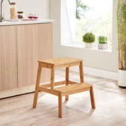 ACAZA Krukje In 2 Niveaus - Houten Opstapje - Bruin -Schoonmaakmiddelen Korting 1200x1200 1186