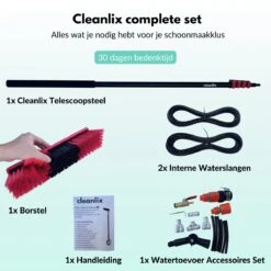 Cleanlix Telescoopsteel Met Borstel - Met Waterdoorvoer - Telescopische Wasborstel - Ramenwassen - Uitschuifbaar Tot 7,2 Meter -Schoonmaakmiddelen Korting 1200x1200 1203