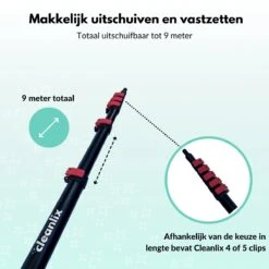 Cleanlix Telescoopsteel Met Borstel - Met Waterdoorvoer - Telescopische Wasborstel - Ramenwassen - Uitschuifbaar Tot 9 Meter -Schoonmaakmiddelen Korting 1200x1200 1222