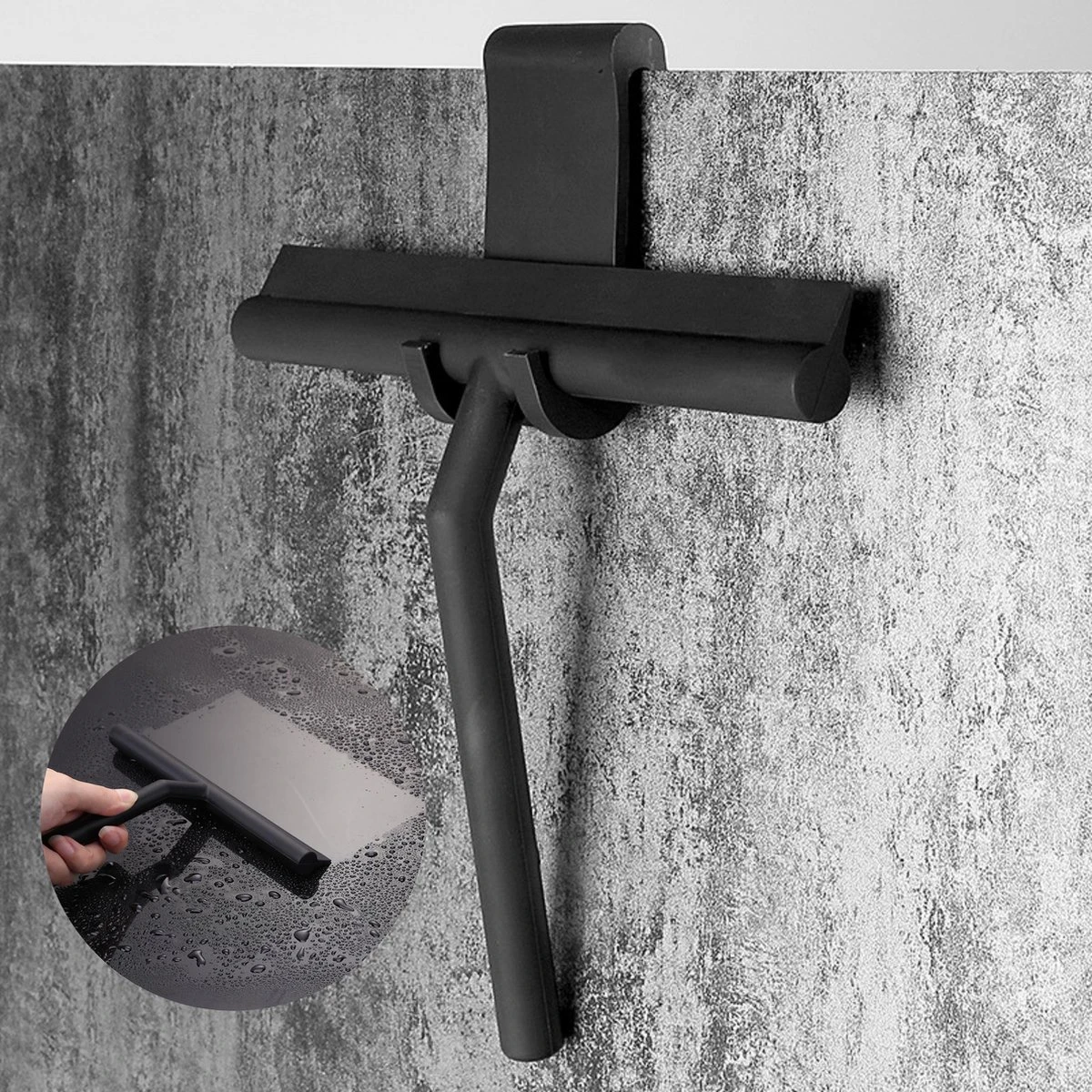 ATV PERFECTUM Douchewisser Zwart Met Ophangsysteem - Raamwisser- Trekker Douche - Silicone - 21cm X 16cm - Badkamer Accessoires - Douchewisser 1 ATV PERFECTUM Douchewisser Zwart Met Ophangsysteem - Raamwisser- Trekker Douche - Silicone - 21cm X 16cm - Badkamer Accessoires - Douchewisser